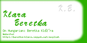 klara beretka business card